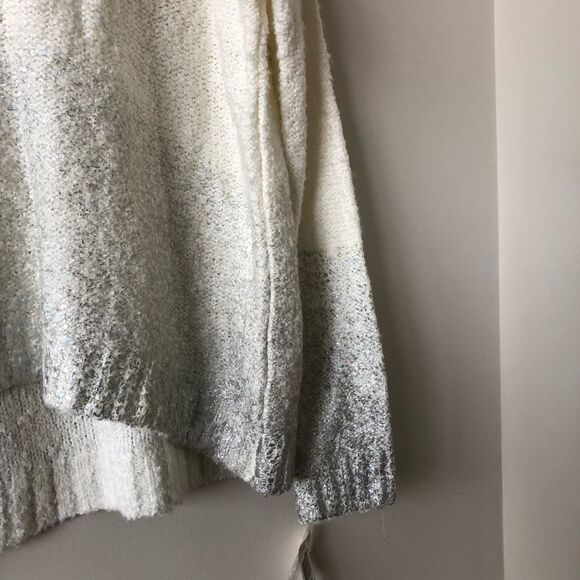 Nwt-Bar Iii Cream & Silver Ombré Sweater - Picture 2 of 5